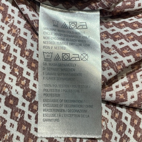 Du Jour XL flowy blouse orange brown statement sleeves button chest lightweight - Picture 10 of 11